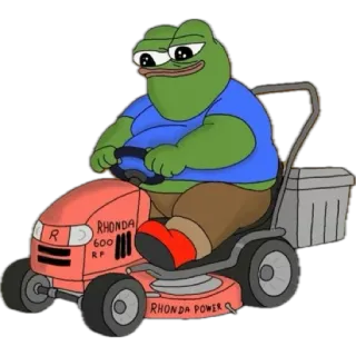 🌟 2cf963fc Pepe the Frog pepe, katak, mesin pemotong rumput, rhonda, kartun, meme telegram sticker