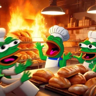 🌟 821c96c7 Pepe the Frog pepe, katak, koki, memanggang, roti, toko roti telegram sticker