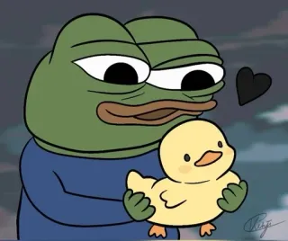 🌟 8328b482 Pepe the Frog pepe, katak, lucu, anak bebek, cinta telegram sticker