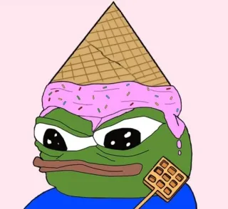 🌟 cee313db Pepe the Frog Meme, Katak, Es krim, Wafel telegram sticker