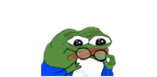🤔 f9168542 Pepe the Frog Pepe, rana, meme, cultura internet, rana cartone animato, occhiali, pensando, emotes telegram sticker