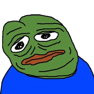 😞 0f5ffa3a Pepe the Frog mème, Pepe, grenouille, triste whatsapp sticker