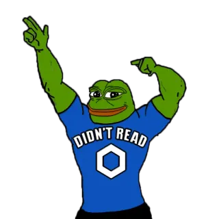 😊 4ef92950 Pepe the Frog DIDN'T READ Pepe, grenouille, mème, internet, j'ai pas lu, mème internet whatsapp sticker