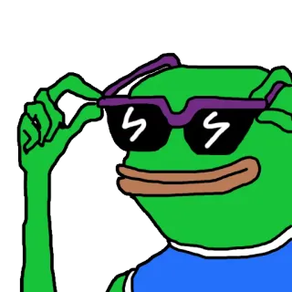 😎 809bb265 Pepe the Frog pepe, grenouille, mème, lunettes de soleil whatsapp sticker
