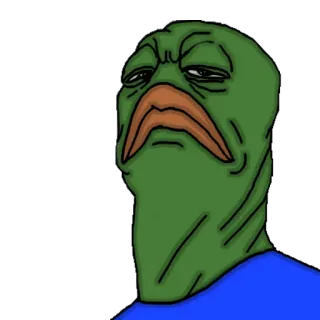 😒 8ff5f440 Pepe the Frog Pepe, grenouille, mème, triste, internet, dessin animé whatsapp sticker