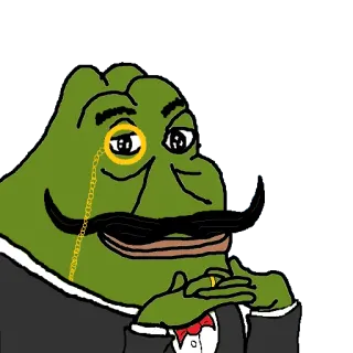 🧐 e33c7053 Pepe the Frog pepe, grenouille, mème, gentleman, monocle, chic whatsapp sticker