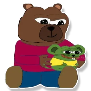 🐻 2f0fe7eb beer, pepe, cartoon, meme telegram sticker