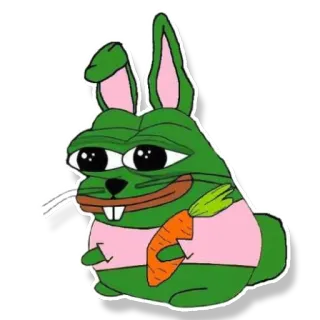 😀 388e14ee Pepe the Frog Pepe de Kikker, konijn, wortel, meme, internet meme telegram sticker