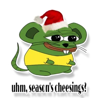 ✋ 60024adf uhm, season's cheesings! Meme, Kerstmis, Vakantie, Pepe, Kikker telegram sticker