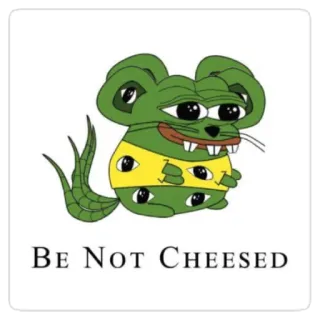 🤞 f08d59de BE NOT CHEESED Meme, Kikker, Internet, Humor, Cartoon telegram sticker