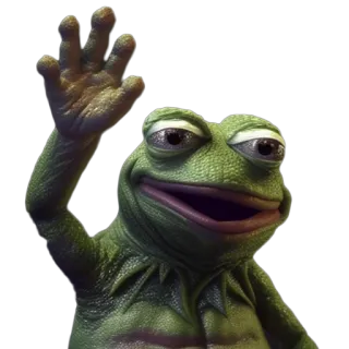🙋 0ecb36fa Kermit Кермит Лягушонок, лягушка, кукла, зеленый, машет, привет telegram sticker