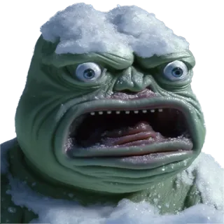 🥶 1a373d75 монстр, зима, снег, существо, уродливый, смешной, страшный telegram sticker