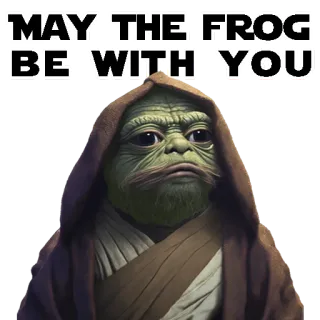 🐸 ad19dacd Yoda Star Wars MAY THE IFROG BE WITH YOU Йода, Звездные войны, Да пребудет с тобой Сила, Лягушка, Мем, Пародия telegram sticker
