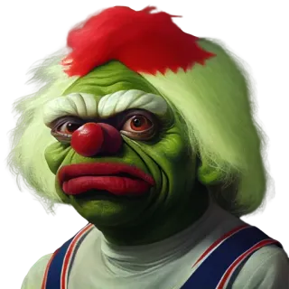 🤡 aec02854 Клоун, Зеленый, Красный, Страшный, Жуткий, Макияж, Лицо telegram sticker