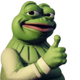 👍 c0366206 Pepe the Frog пепе, лягушка, мем, большой палец вверх, интернет мем, персонаж, зеленый telegram sticker