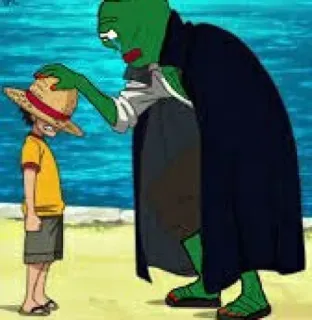 😭 0e6b3e0f Pepe the Frog, Luffy One Piece pepe, katak, anime, one piece, luffy, topi telegram sticker