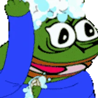 🧼 5f456e53 Pepe the Frog pepe, rana, meme, internet, lavado, ducha telegram sticker