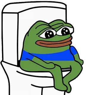 🚽 8753e7df Pepe the Frog Pepe, rana, triste, váter, meme, cultura de internet telegram sticker