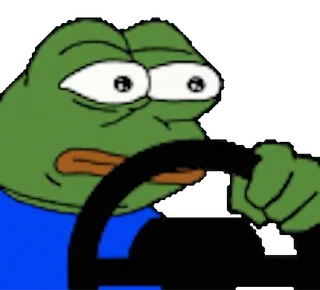 🚙 94fd40ca Pepe the Frog Pepe, Rana, Meme, Conduciendo, Coche telegram sticker