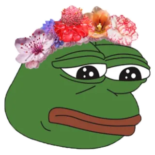 😔 1ef95fa9 Pepe the Frog ミーム, ペペ, カエル, 花, ネットミーム telegram sticker