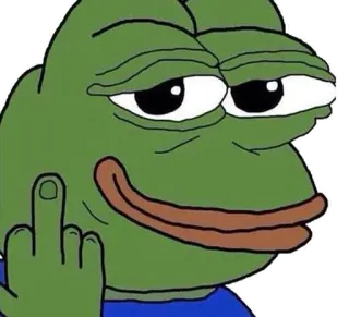 🖕 97f8da36 Pepe the Frog pepe, カエル, ミーム, 中指, 攻撃的 telegram sticker