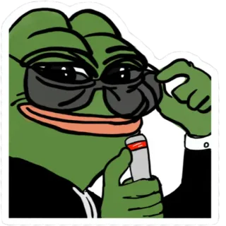 😎 bae2513f Pepe the Frog ペペ, カエル, サングラス, ミーム telegram sticker