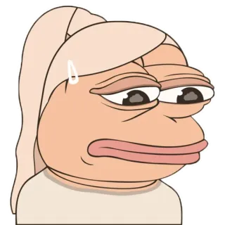 😔 f5ac305c ペペ, ミーム, 悲しい, 女性, ステッカー telegram sticker