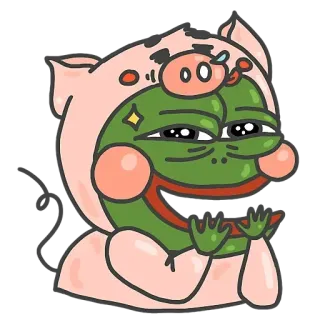 😺 81f1ac8d Pepe the Frog pepe, frog, pig, animal, internet meme, cartoon telegram sticker