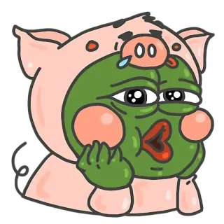 😺 8bbd58e3 Pepe the Frog pepe, frog, cartoon, meme, pig telegram sticker