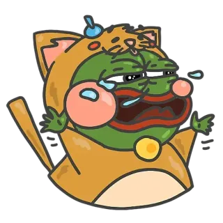 😺 a1fadbc4 Pepe the Frog Pepe, frog, crying, meme, sad, kawaii, internet meme telegram sticker