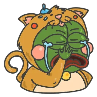 😺 cf028011 Pepe the Frog Pepe the Frog, meme, crying, sad, emotions, cartoon, character telegram sticker