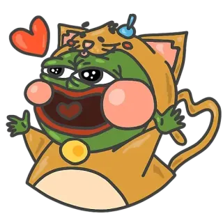 😺 f21e146d Pepe the Frog Pepe, frog, meme, emoticon, cartoon telegram sticker