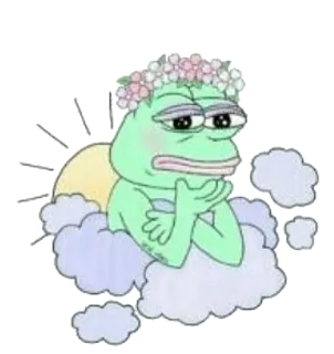 👼 128acf02 Pepe the Frog frosch, meme, trauriger frosch, pepe, internet meme telegram sticker
