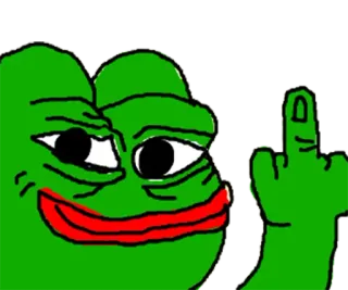 ☺️ 324e2341 Stinkefinger, beleidigend, Meme, Frosch telegram sticker