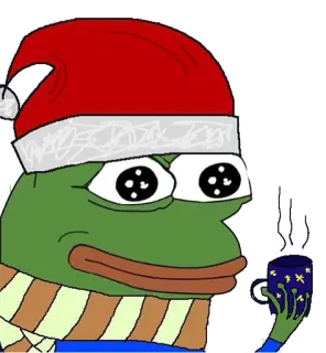 🎅 91ff817f Pepe the Frog pepe, weihnachten, frosch, meme, winter, feiertag telegram sticker