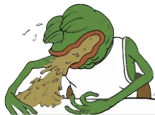 😖 98aa6dc7 Pepe the Frog Pepe der Frosch, Meme, Kotzen, Krank, Internet Meme telegram sticker
