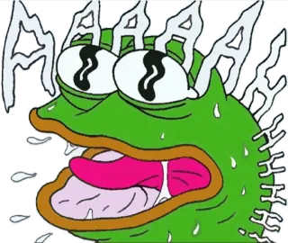 😳 b2d32239 Pepe AAAA Pepe der Frosch, Internet Meme, Schwitzen, Meme telegram sticker