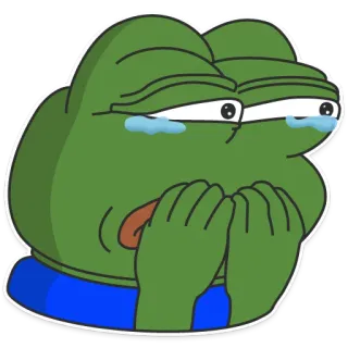 😢 209e51d8 Pepe the Frog żaba, pepe, smutny, płacz, mem, uczucia whatsapp sticker