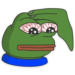 😬 239dde83 Pepe the Frog Pepe, żaba, mem, internet, smutny, wyczerpany whatsapp sticker