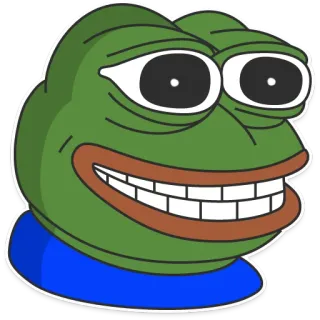 😅 528ade6b Pepe the Frog pepe, żaba, mem internetowy, mem, kreskówka, zielony whatsapp sticker