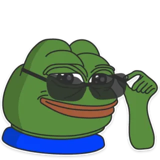 😎 9017247f Pepe the Frog pepe, żaba, cool, okulary przeciwsłoneczne, mem whatsapp sticker