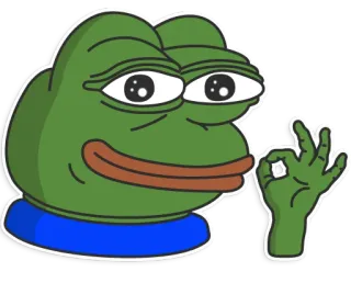 👌 aae448af Pepe the Frog żaba, Pepe, mem, znak OK, gest dłoni whatsapp sticker