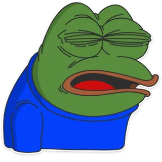 😩 b5bab038 Pepe the Frog pepe, żaba, mem, smutny, internet whatsapp sticker