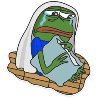 🔪 be982035 Pepe the Frog żaba, smutny, płaczący, mem, emocje, pepe whatsapp sticker