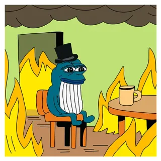 😭 3c782fe5 Pepe the Frog Meme, Pepe, Katak, Api, Sedih, Terbakar, Meme Internet telegram sticker