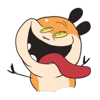 🤪 395e9e16 만화, 웃긴, 동물, 혀, 행복한 telegram sticker