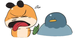 😣 9bc3113c 만화, 동물, 웃긴, 표정, 귀여운 telegram sticker