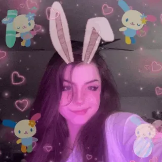 💕 1d4f2479 dziewczyna, królik, uszy, serca, słodkie, filtr telegram sticker