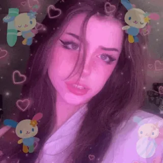 💕 83336c19 słodkie, dziewczyna, serca, królik, kawaii telegram sticker