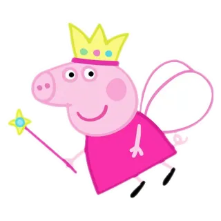 ✨ 89c90221 Peppa Pig 漫画, ブタ, 王冠, 妖精, 王女 telegram sticker